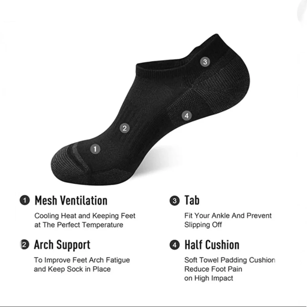 Ecoey Unisex Low Cut Sneaker Socks - 8 pair